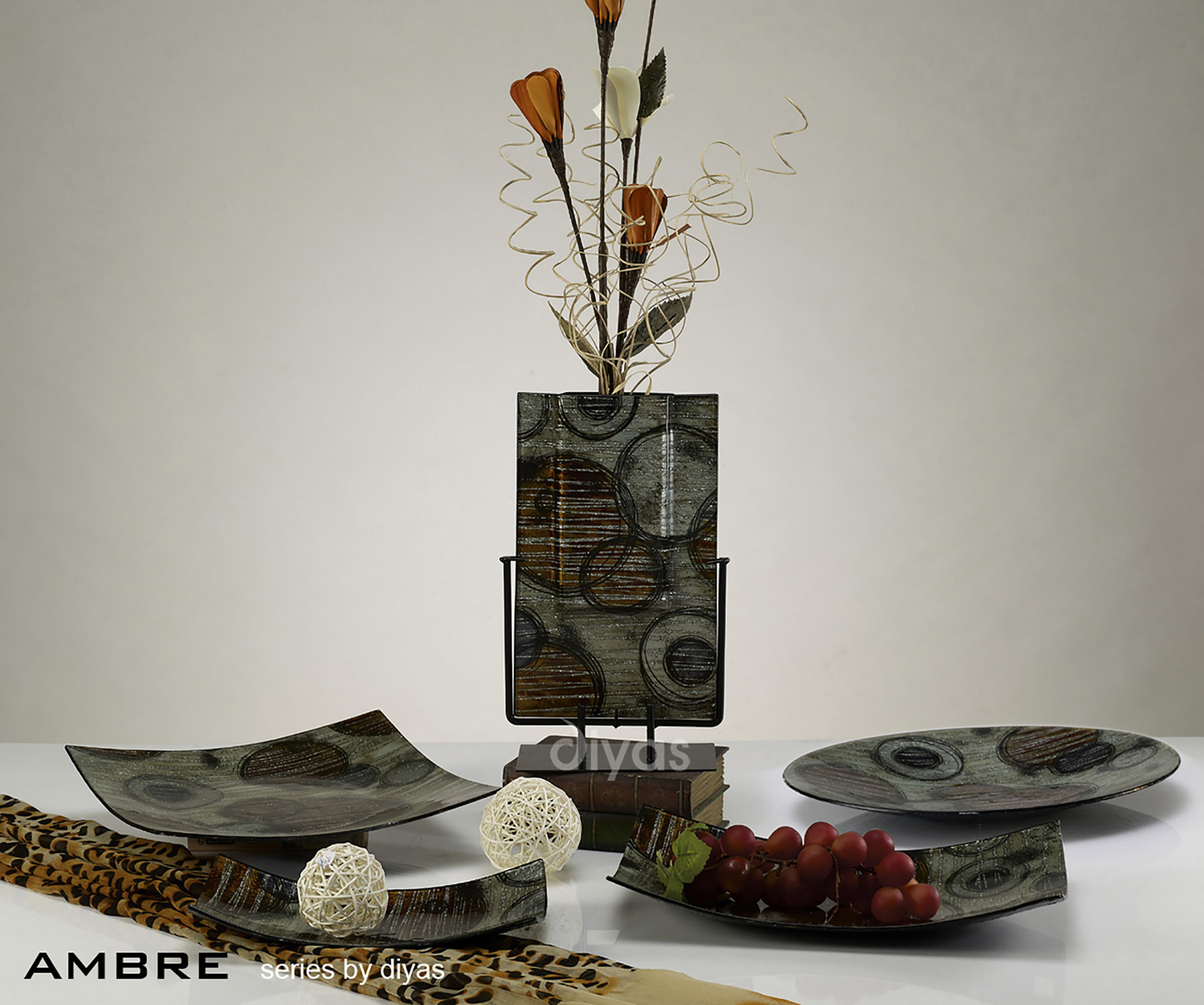 Ambre Glitter Art Glassware Diyas Home Vases Ambre Glitter Art Glassware Diyas Home Vases